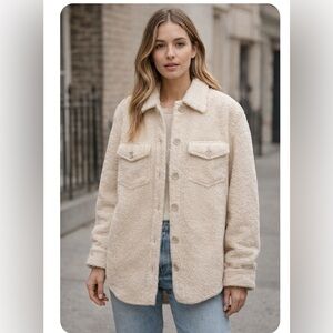 Aritzia Wilfred Free Cream Ganna Sherpa Teddy Jacket oversized small